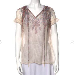Zimmermann Printed V-Neck Blouse